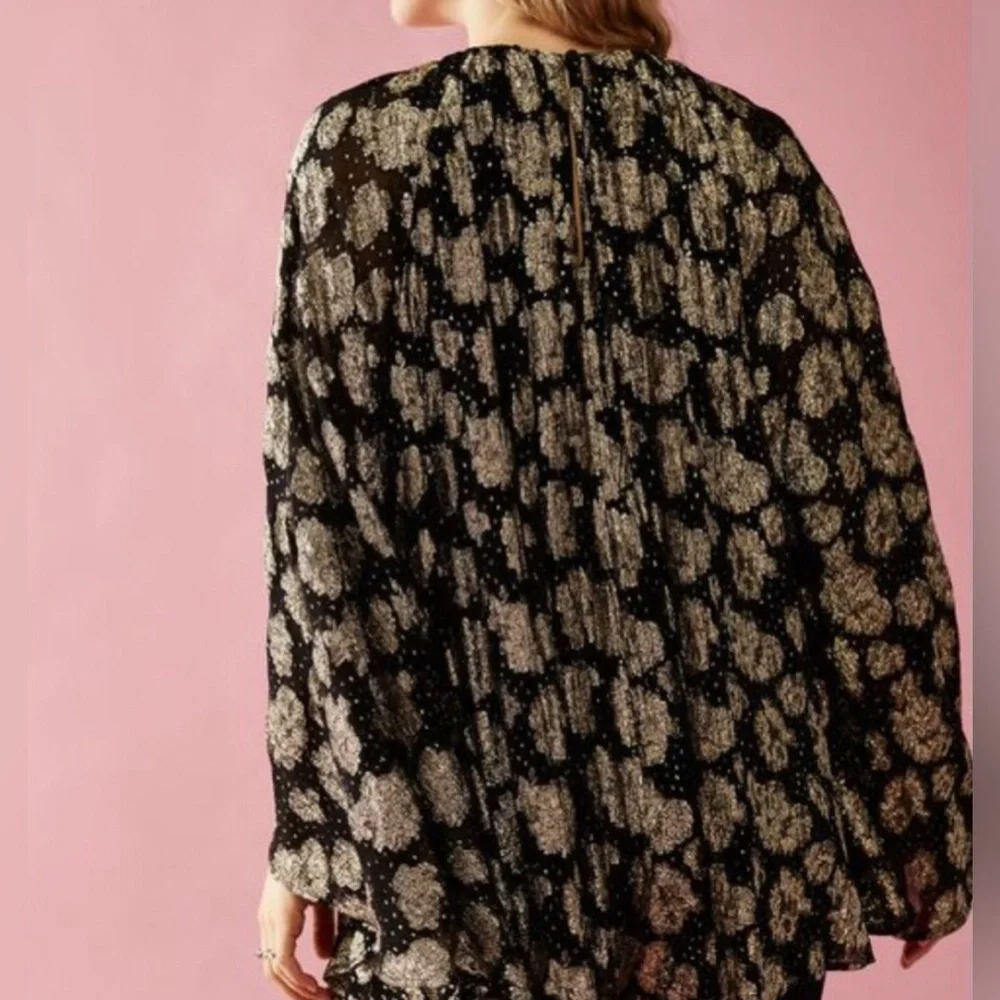 NWT Free People Dazzle Oversized Romper Gold Black Velvet Sparkle Size Large - Picture 3 of 13